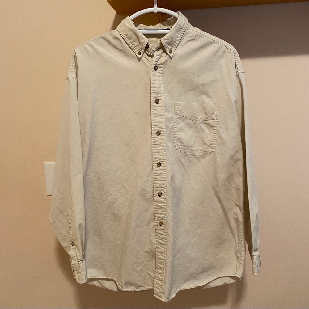 International Concepts Cream Colored Button Up Shirt